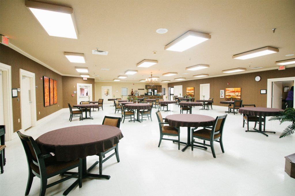 Dining area at a skilled nursing facilty