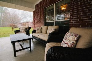 A patio area available for long term care, respite care, memory care, and short term care